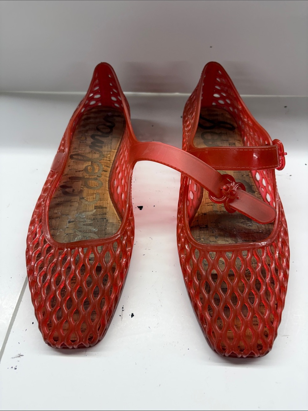 Used Sam Edelman Women’s Red Mary Jane Mesh Flats Size 9